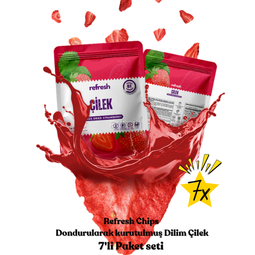 Refresh Chips Freeze Drıed Dilim Çilek 7'li Set 